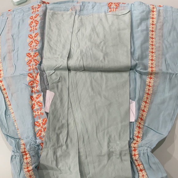 SUNDANCE: Aqua Embroidered S/S Dress - Picture 6 of 9